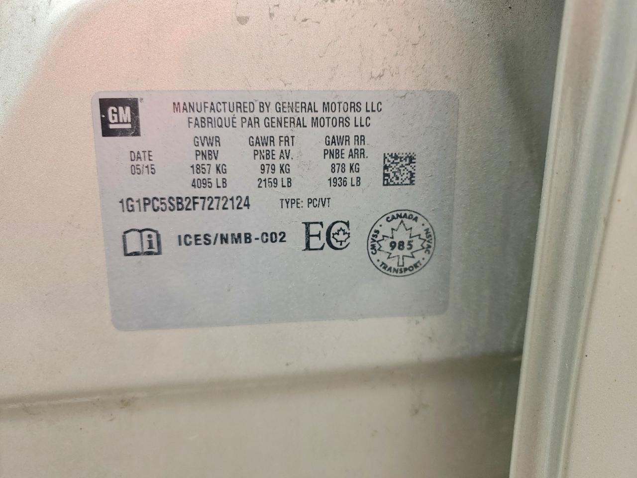 2015 CHEVROLET CRUZE