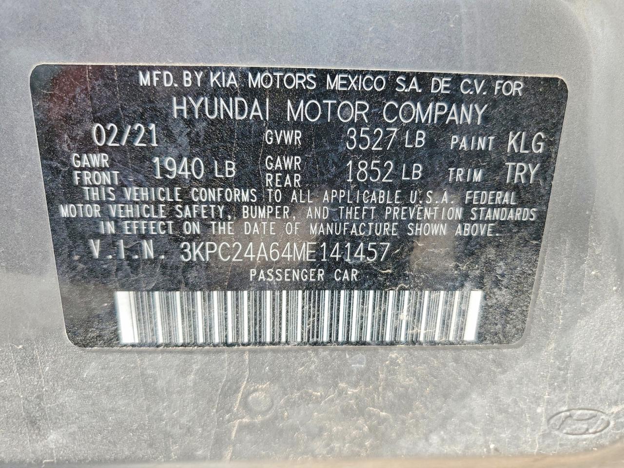 2021 HYUNDAI ACCENT