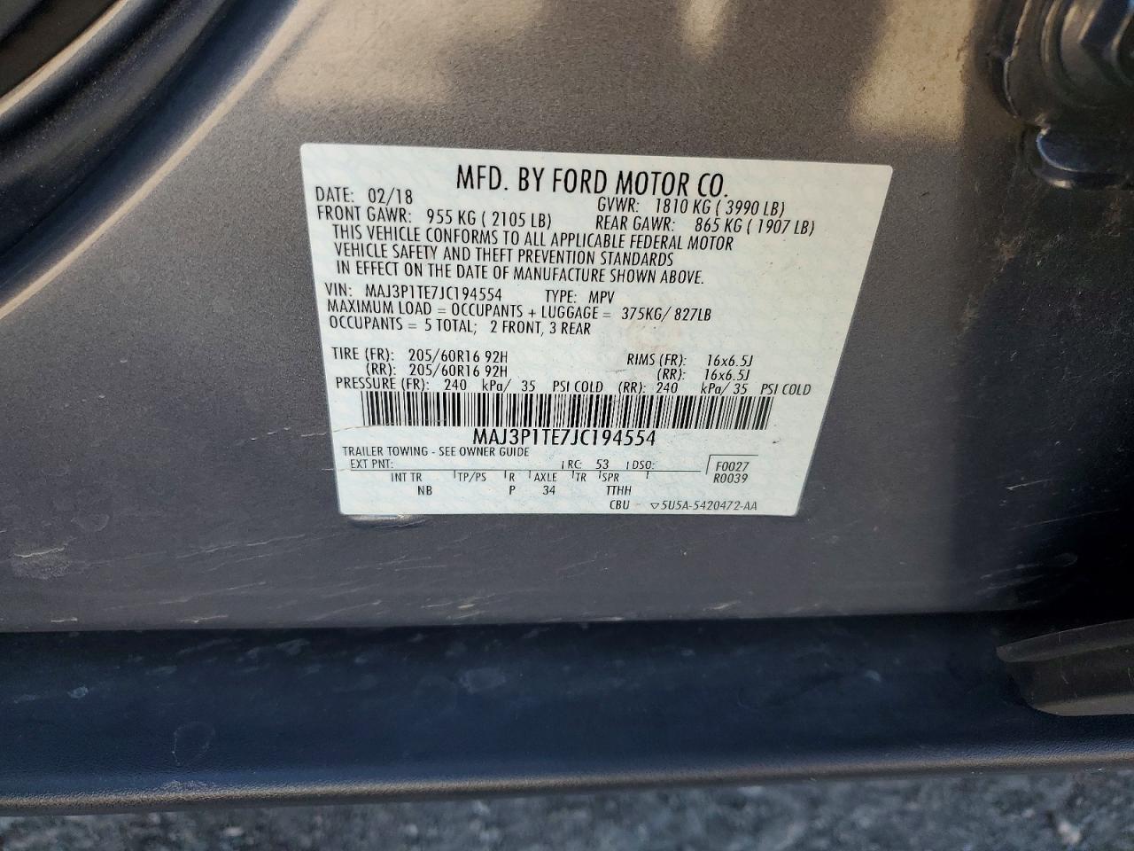 2018 FORD ECOSPORT