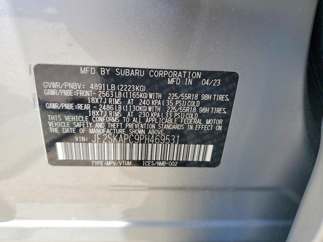 2023 SUBARU FORESTER