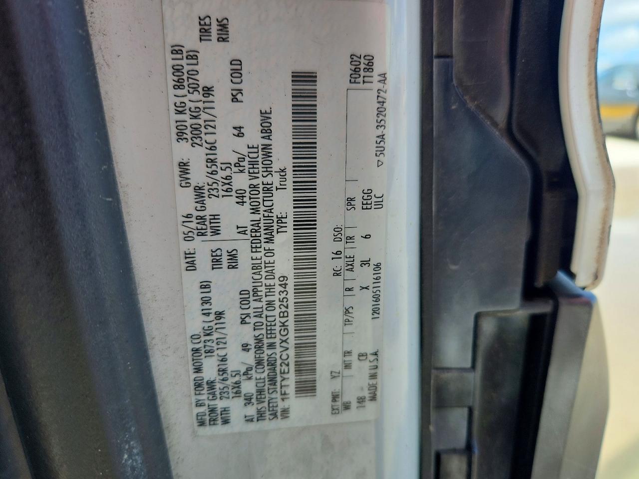 2016 FORD TRANSIT