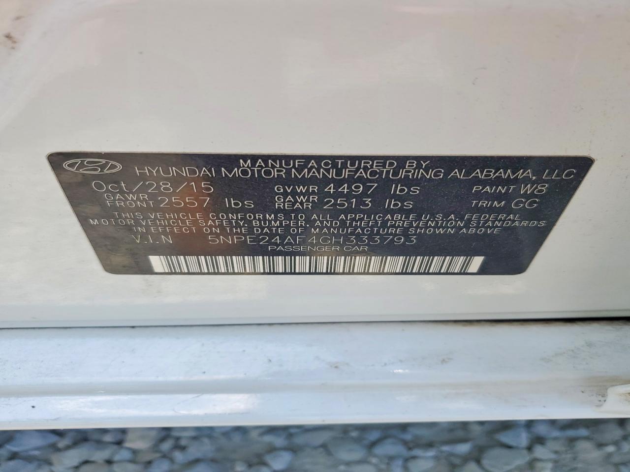 2016 HYUNDAI SONATA
