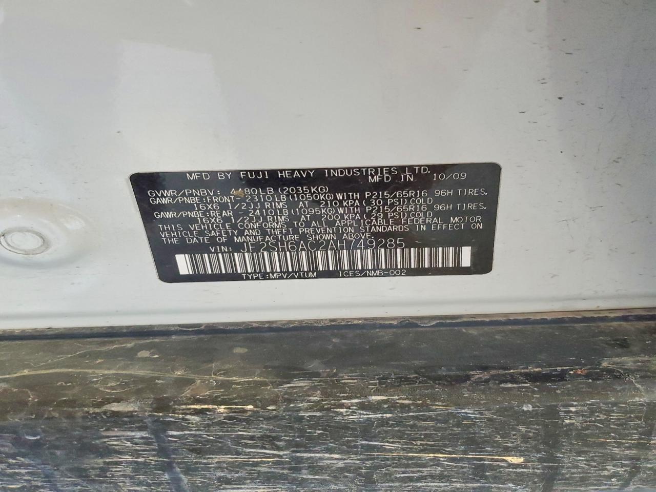 2010 SUBARU FORESTER