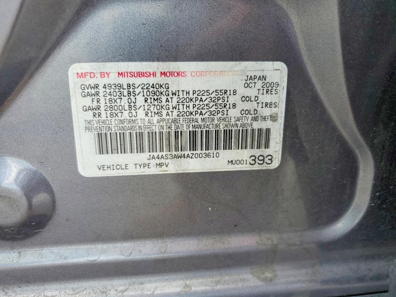 2010 MITSUBISHI OUTLANDER
