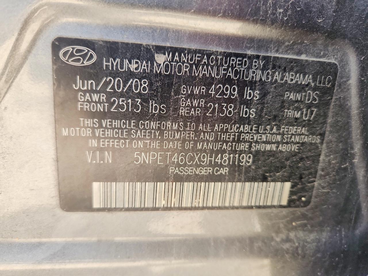 2009 HYUNDAI SONATA