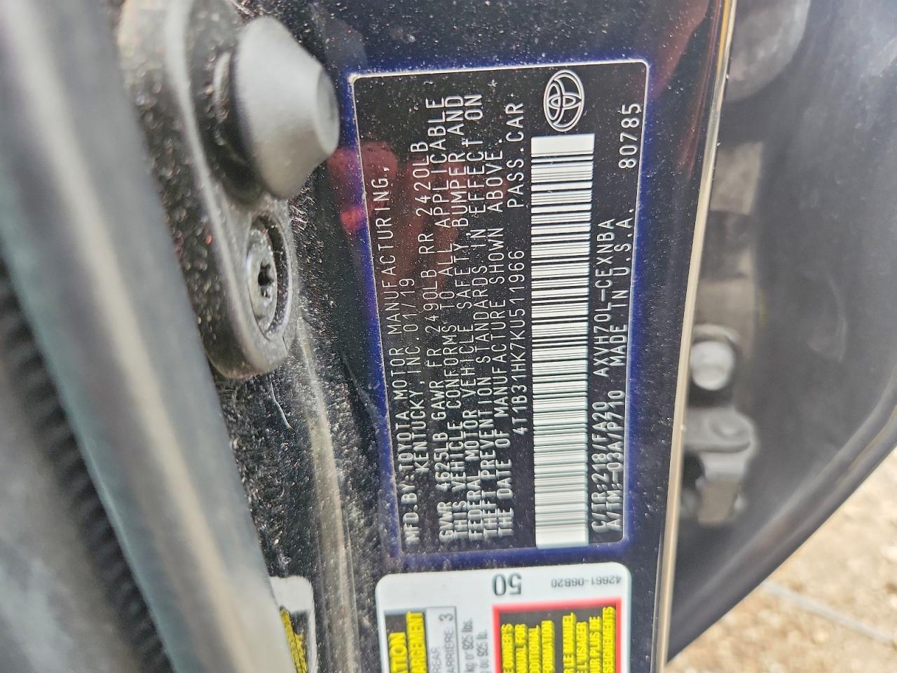 2019 TOYOTA CAMRY
