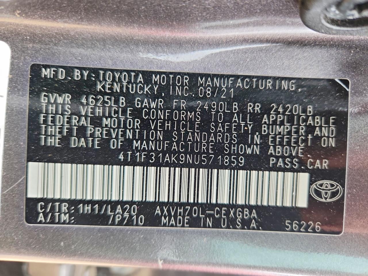 2022 TOYOTA CAMRY