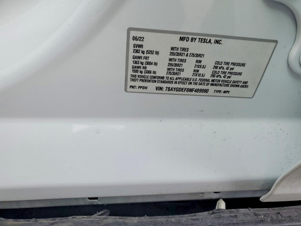 2022 TESLA MODEL Y
