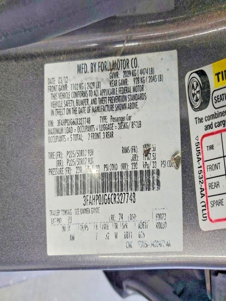 2012 FORD FUSION