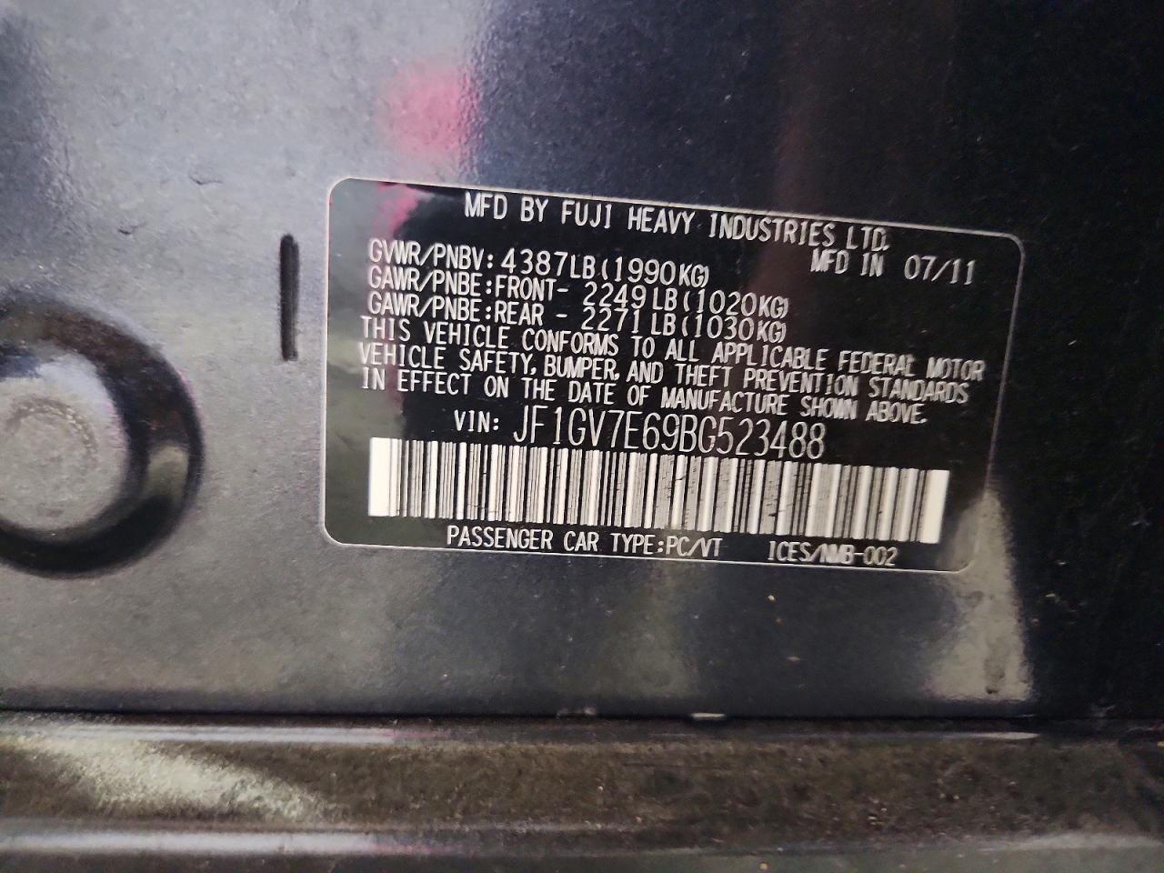 2011 SUBARU WRX