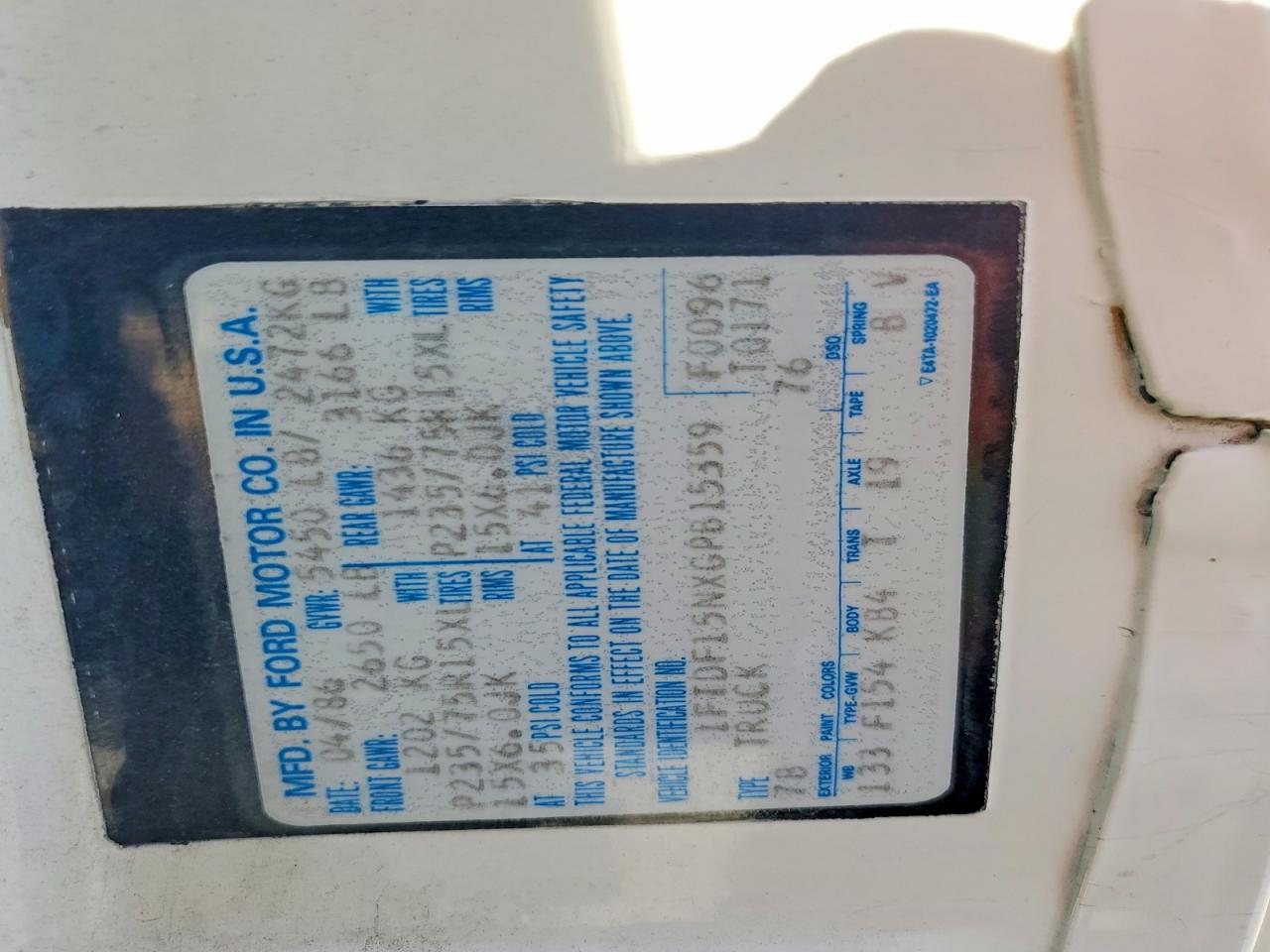 1986 FORD F150