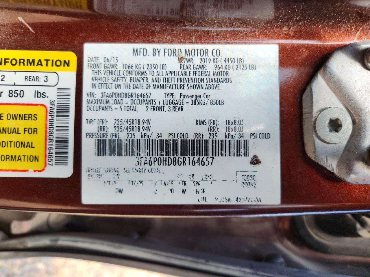 2016 FORD FUSION