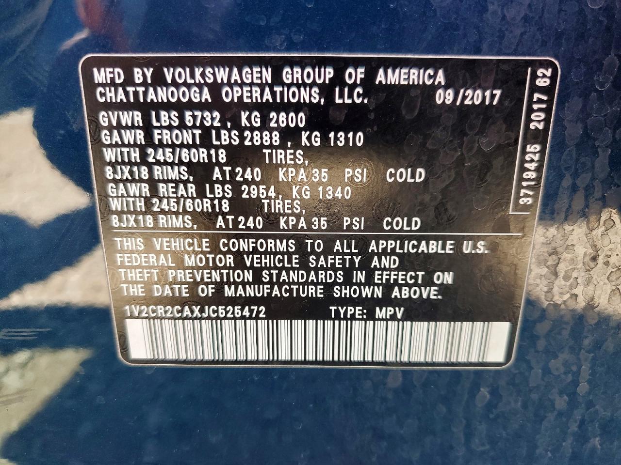 2018 VOLKSWAGEN ATLAS