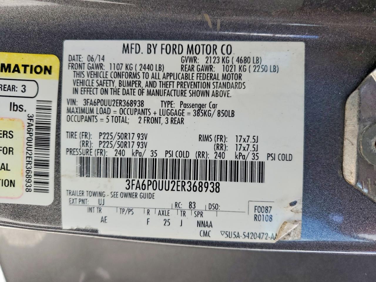 2014 FORD FUSION