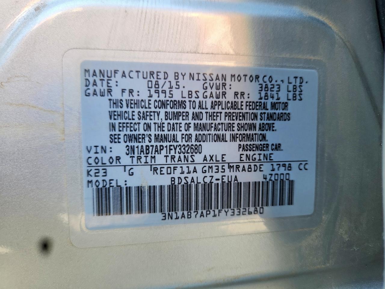 2015 NISSAN SENTRA