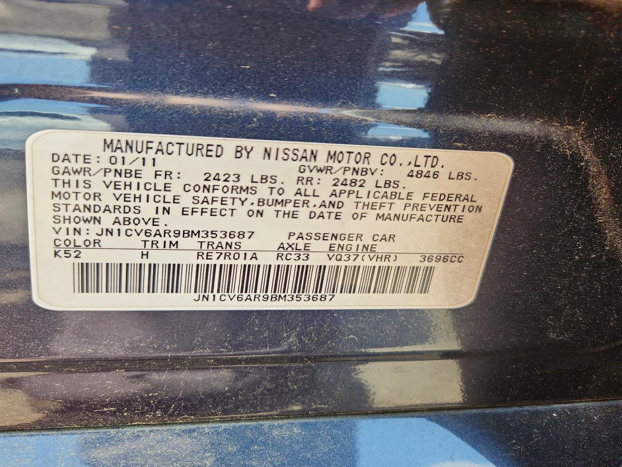 2011 INFINITI G37