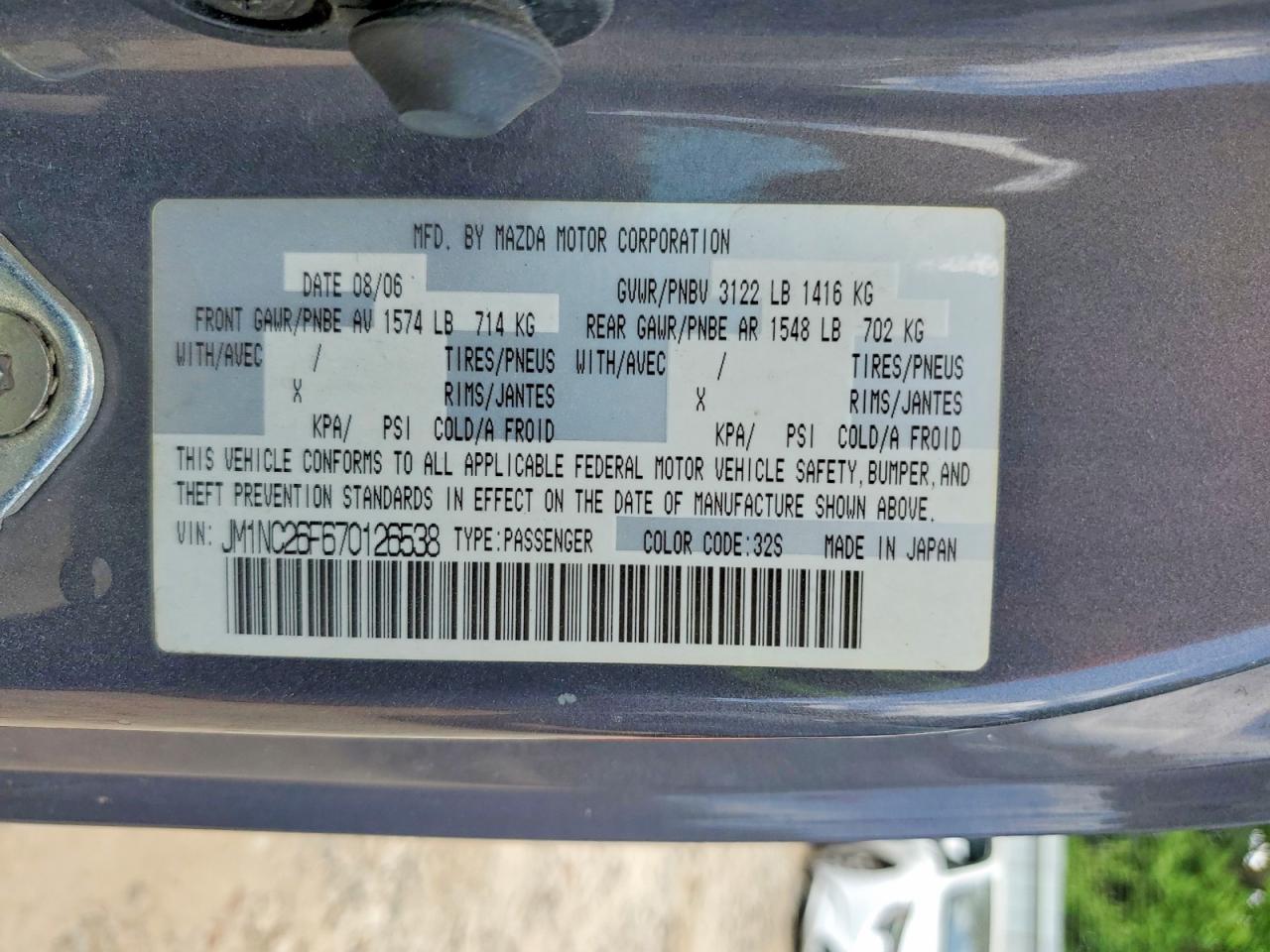 2007 MAZDA MX5
