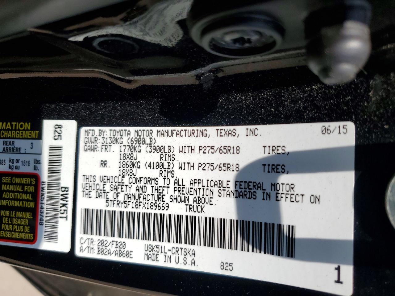 2015 TOYOTA TUNDRA