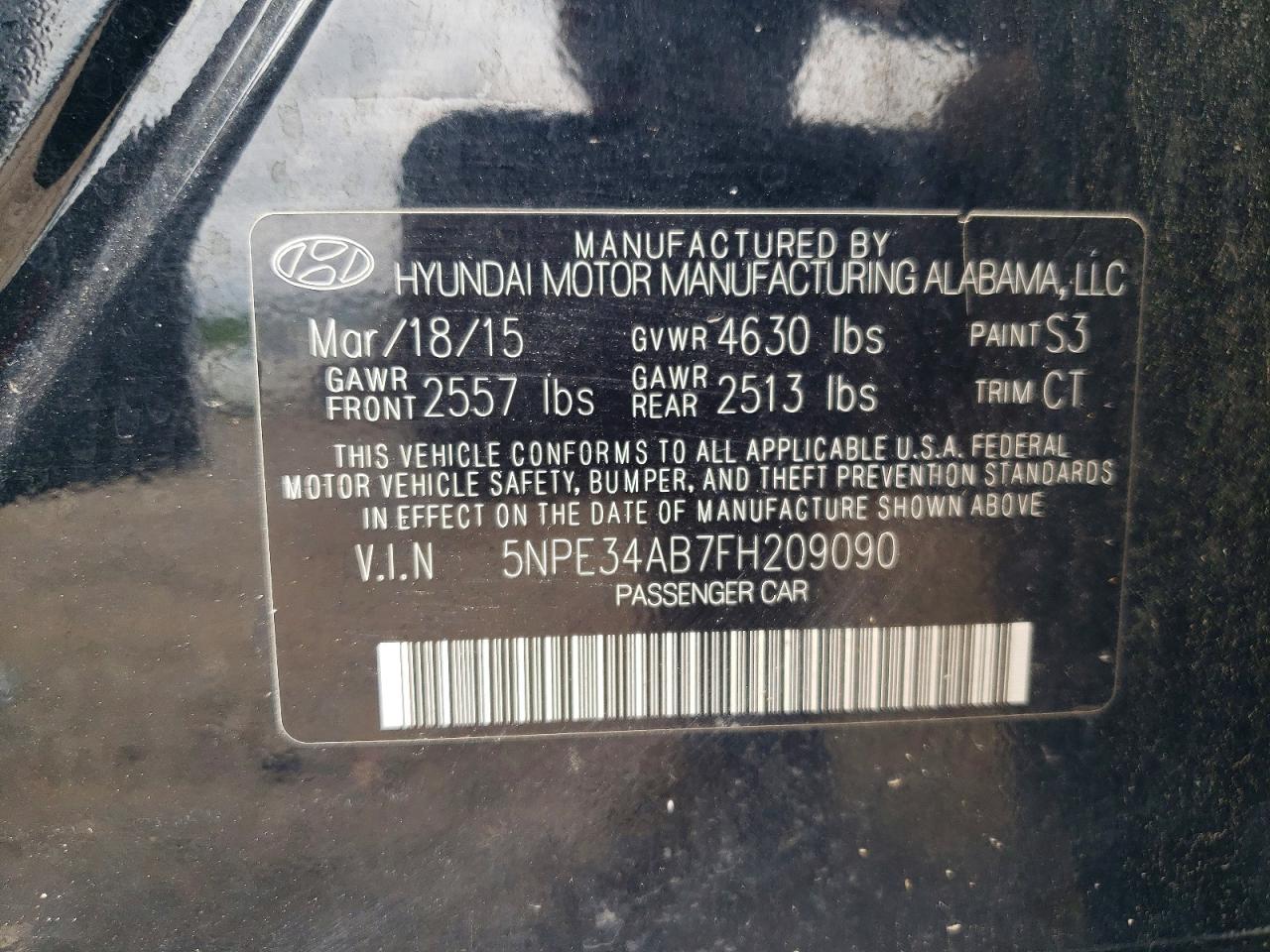 2015 HYUNDAI SONATA