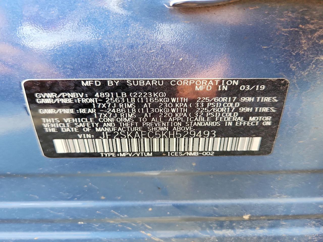 2019 SUBARU FORESTER