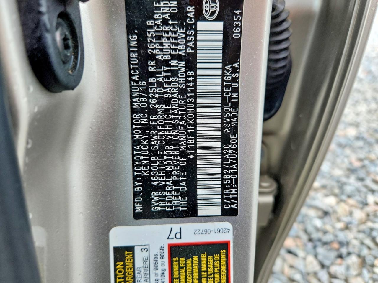 2017 TOYOTA CAMRY