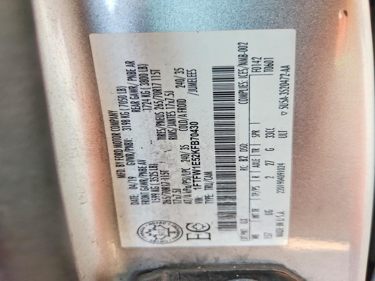 2019 FORD F-150
