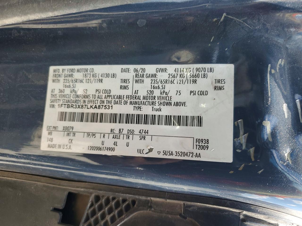 2020 FORD TRANSIT