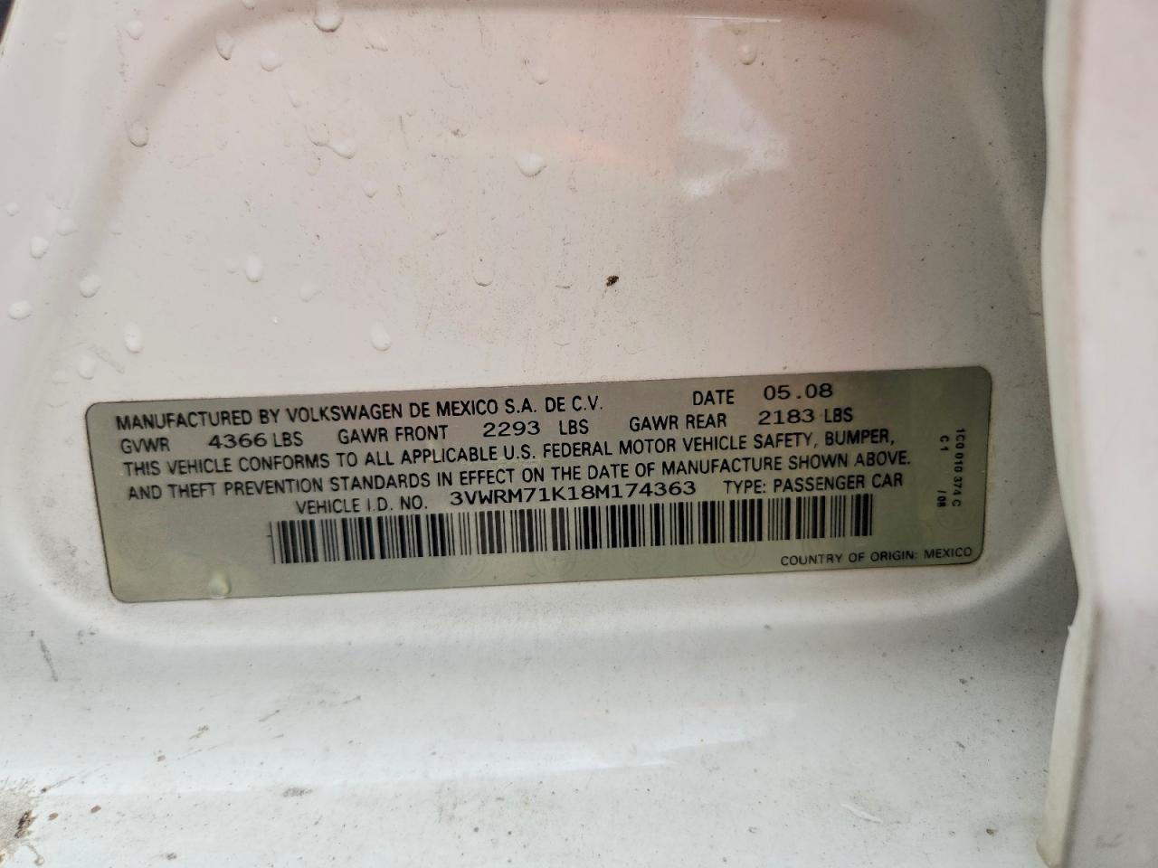 2008 VOLKSWAGEN JETTA
