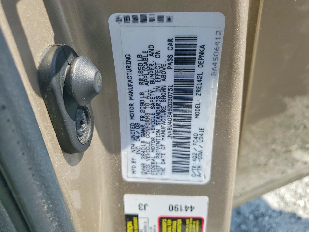 2009 TOYOTA COROLLA