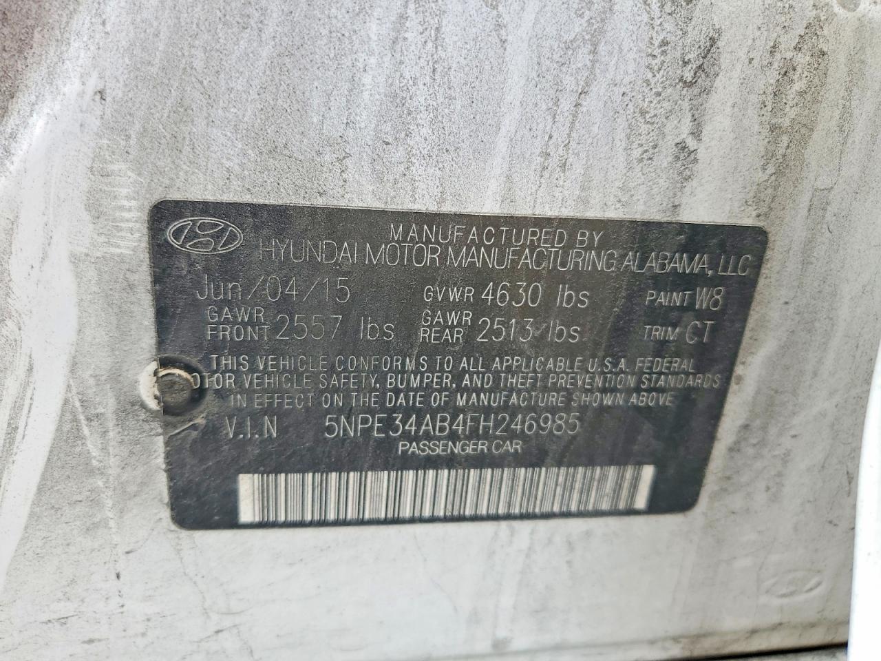 2015 HYUNDAI SONATA