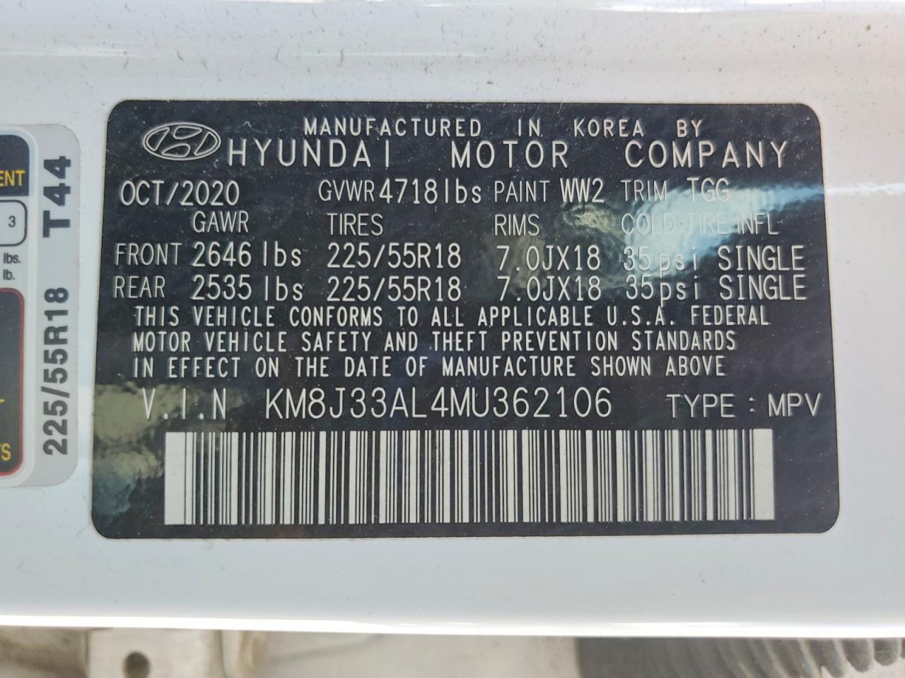2021 HYUNDAI TUCSON
