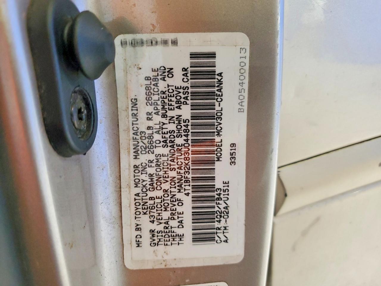 2003 TOYOTA CAMRY