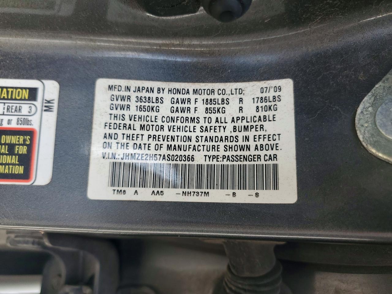 2010 HONDA INSIGHT