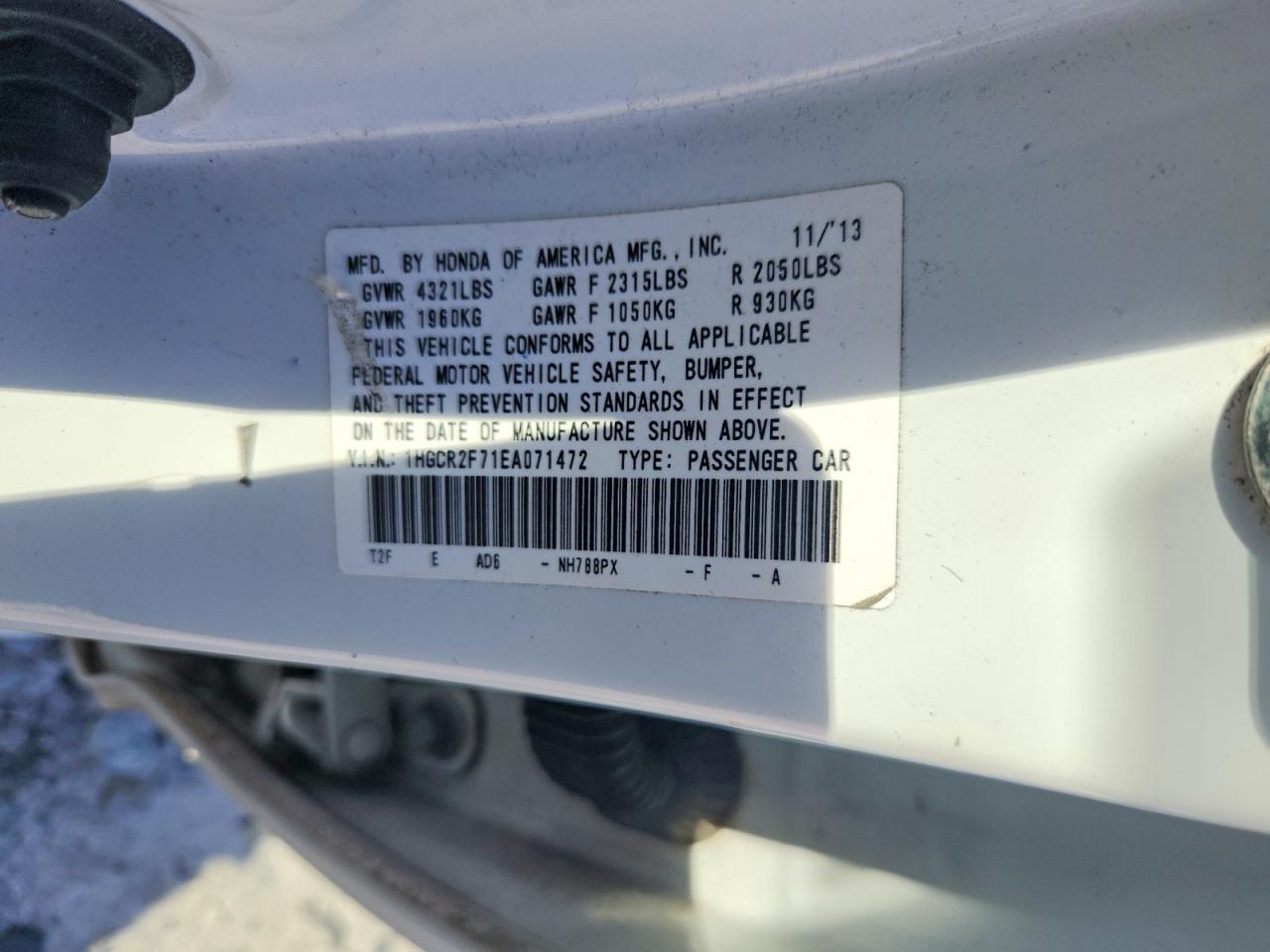 2014 HONDA ACCORD