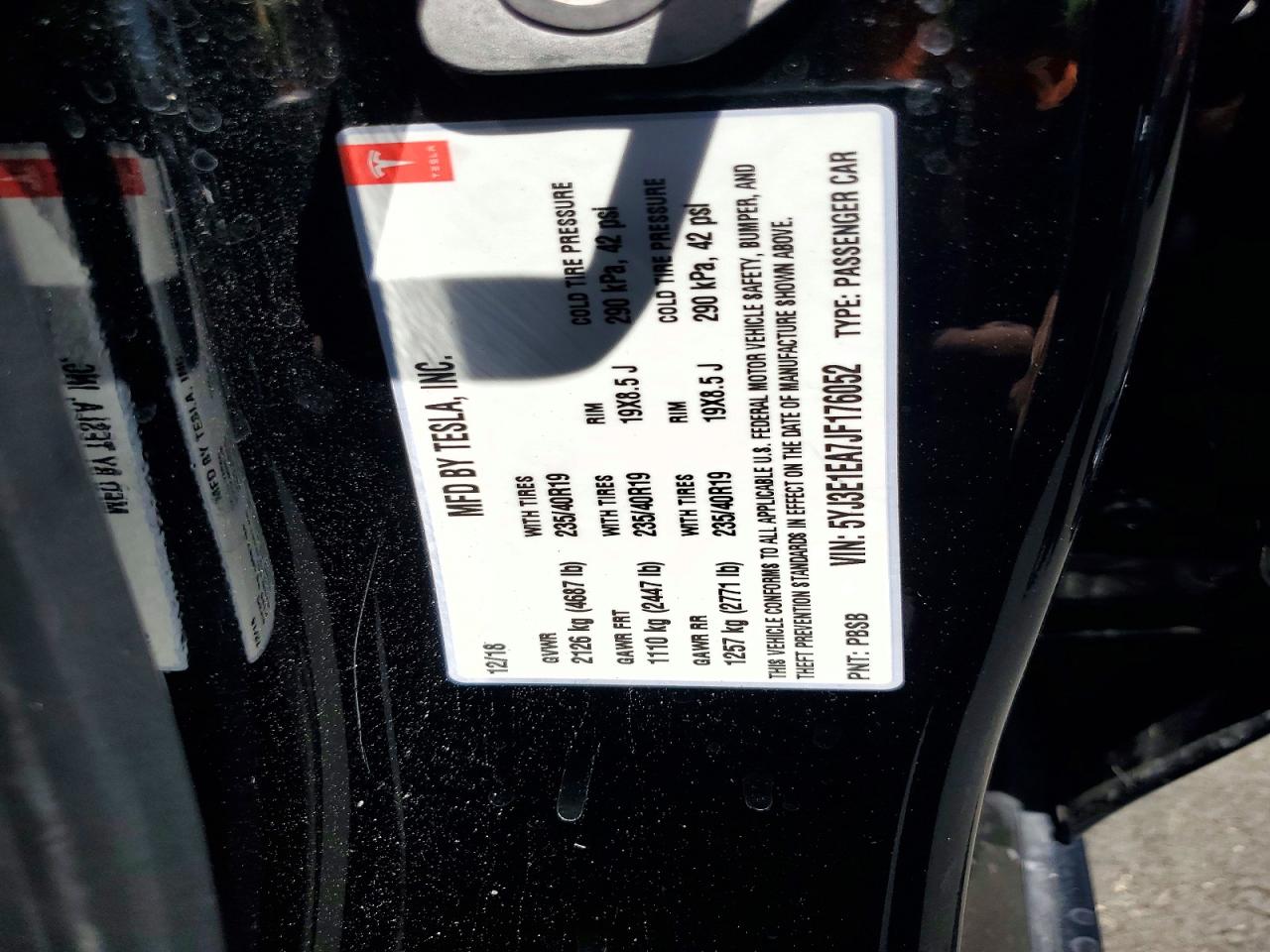2018 TESLA MODEL 3