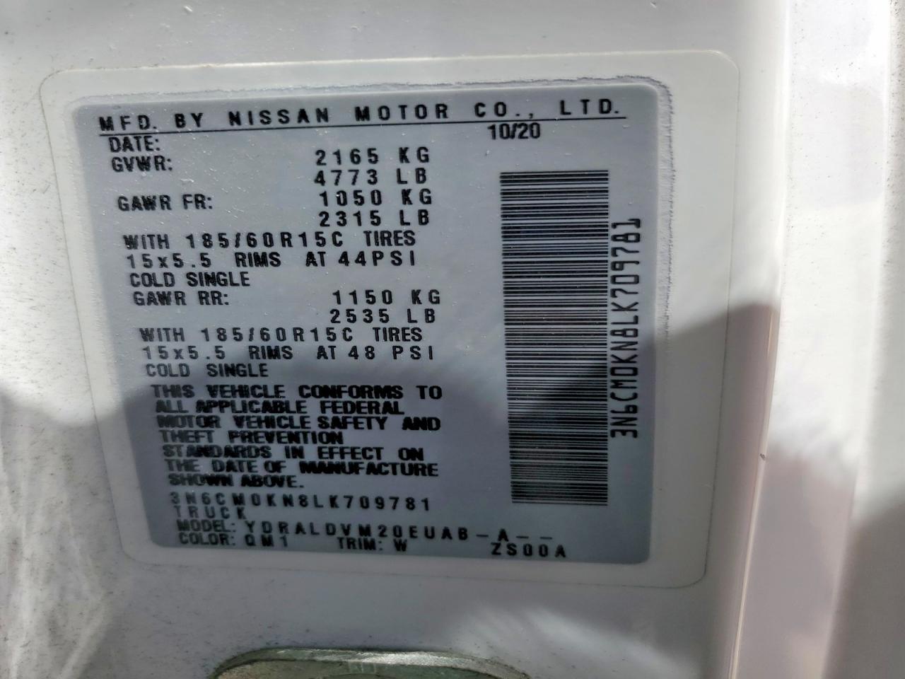2020 NISSAN NV