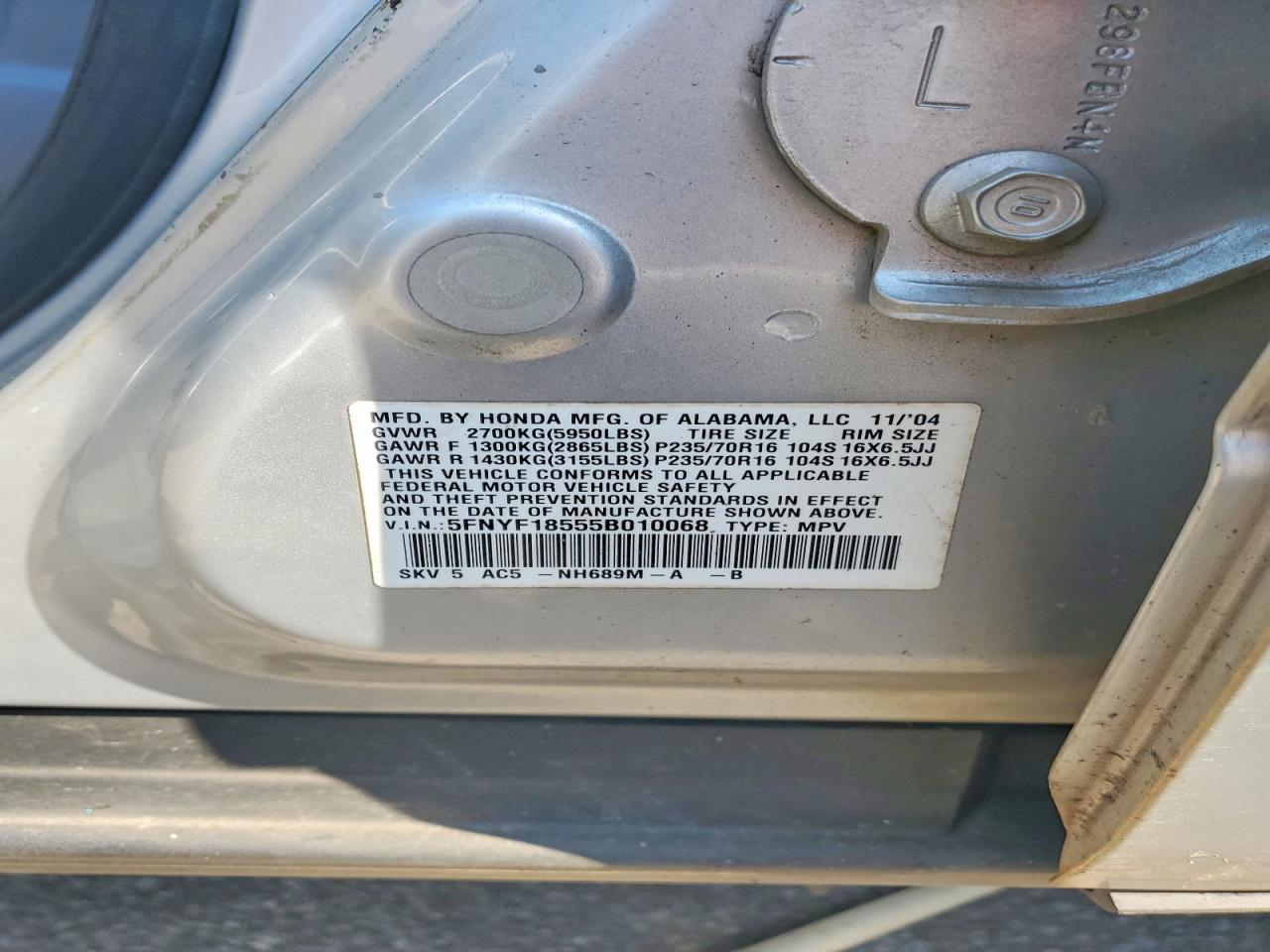 2005 HONDA PILOT