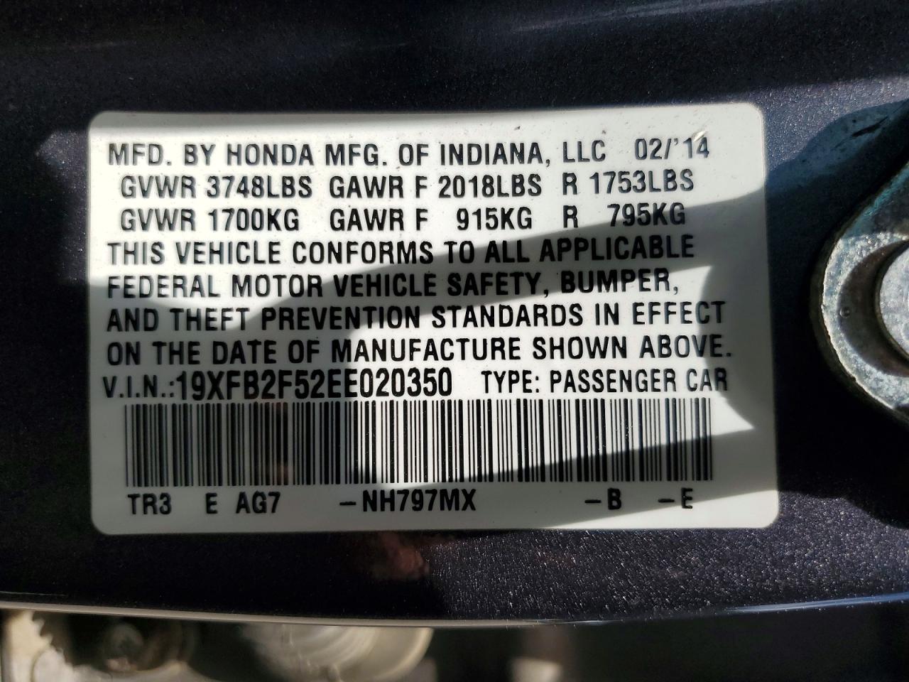 2014 HONDA CIVIC