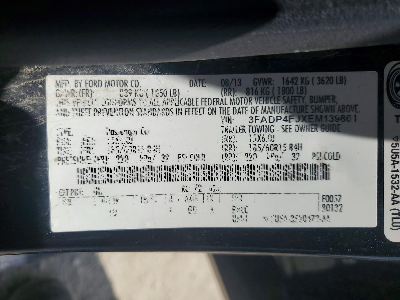 2014 FORD FIESTA
