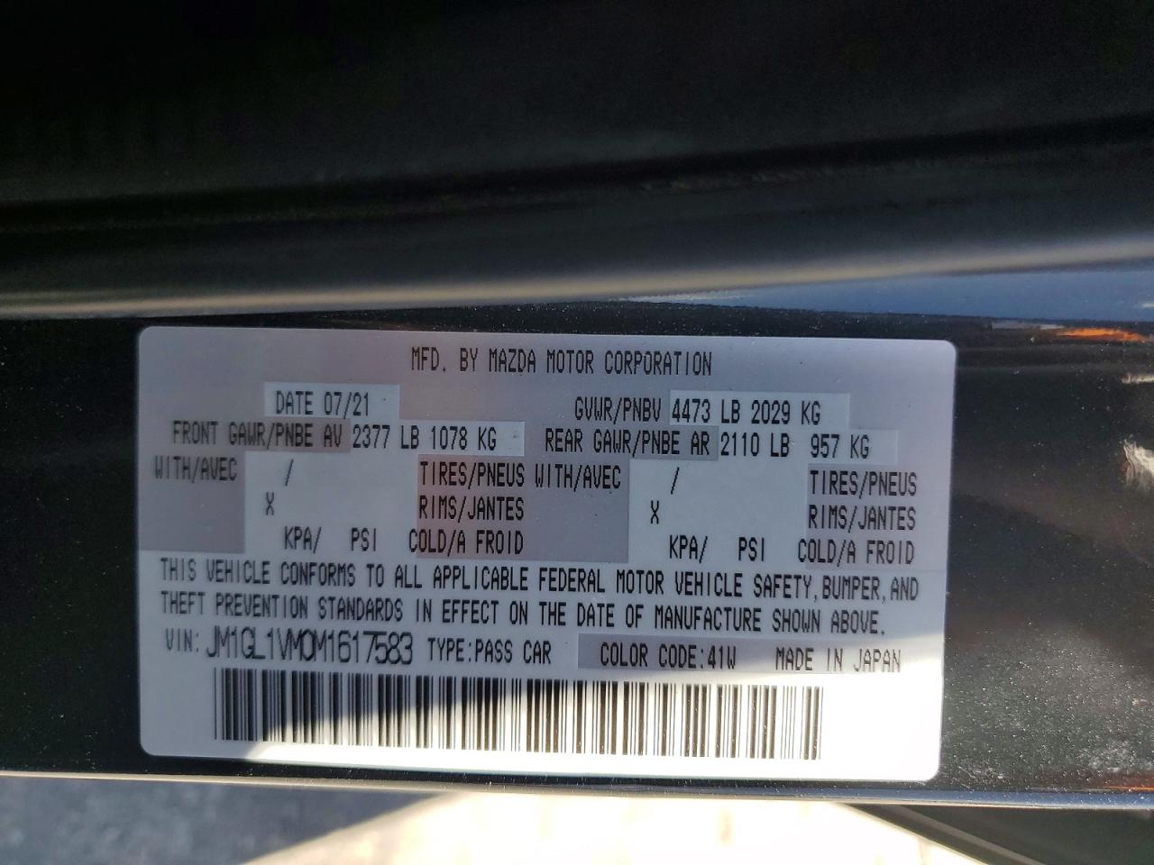 2021 MAZDA 6
