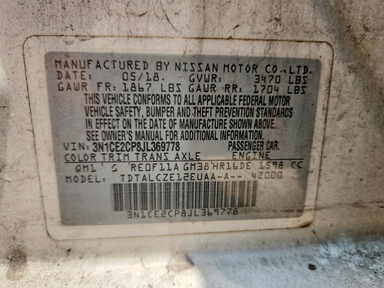 2018 NISSAN VERSA