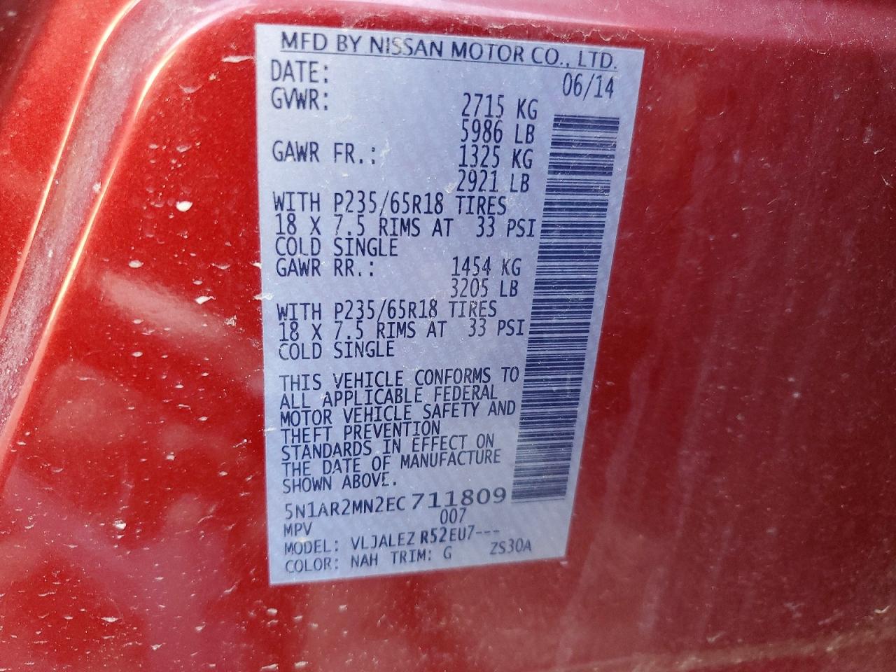 2014 NISSAN PATHFINDER