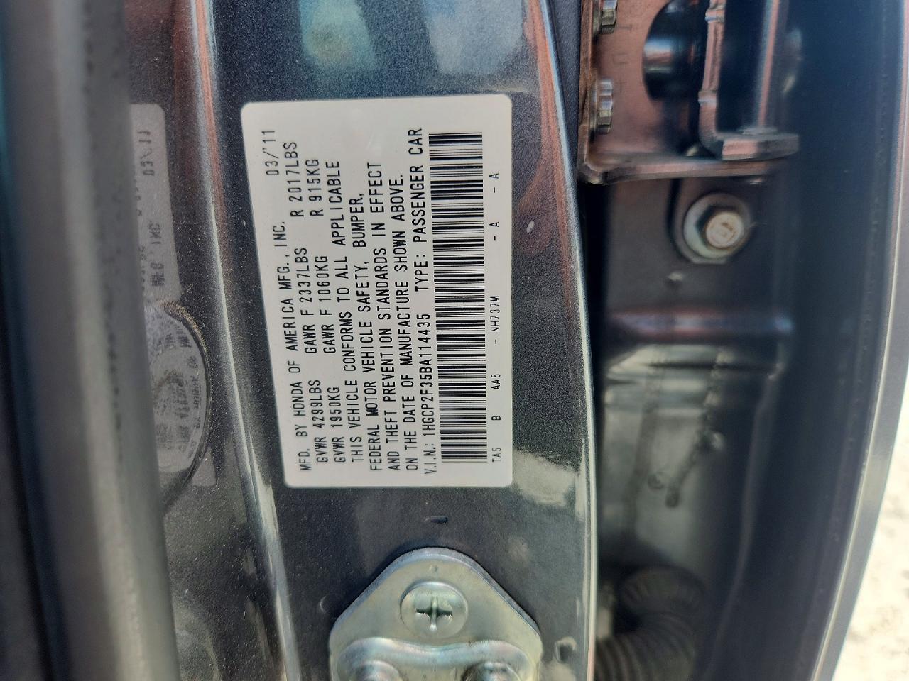 2011 HONDA ACCORD
