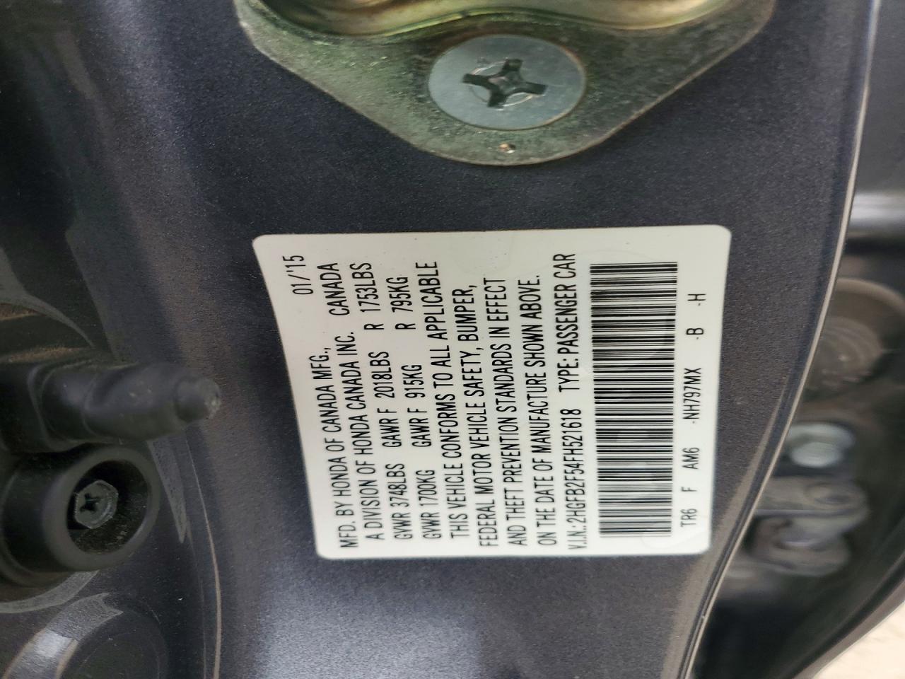 2015 HONDA CIVIC
