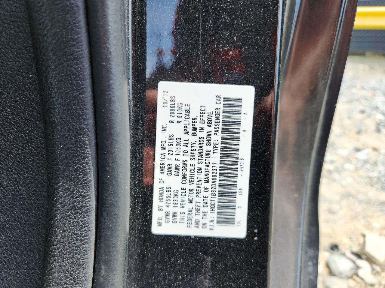2013 HONDA ACCORD