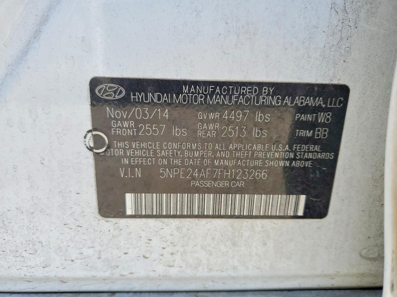 2015 HYUNDAI SONATA