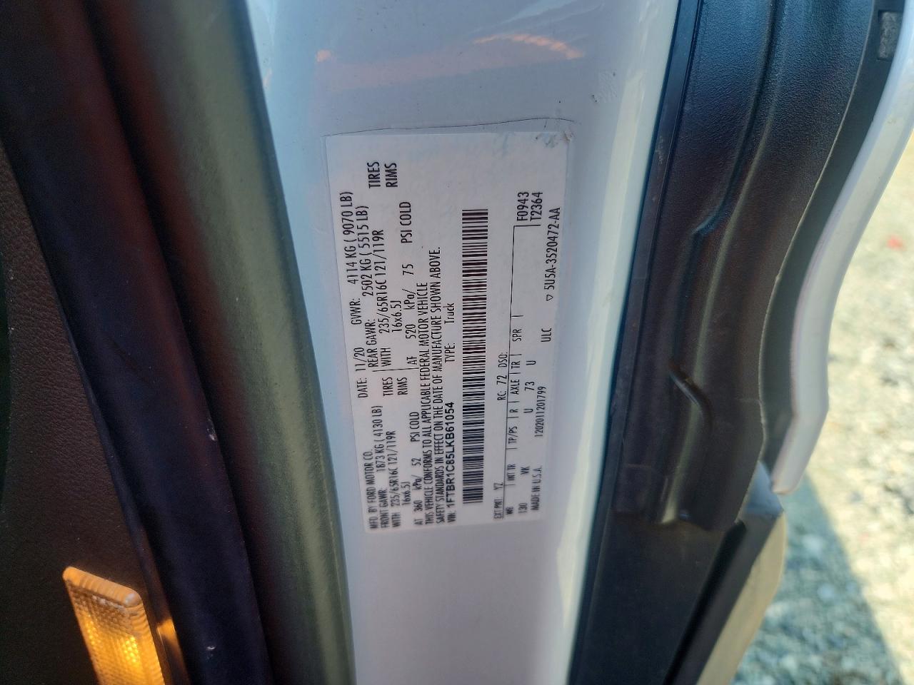 2020 FORD TRANSIT