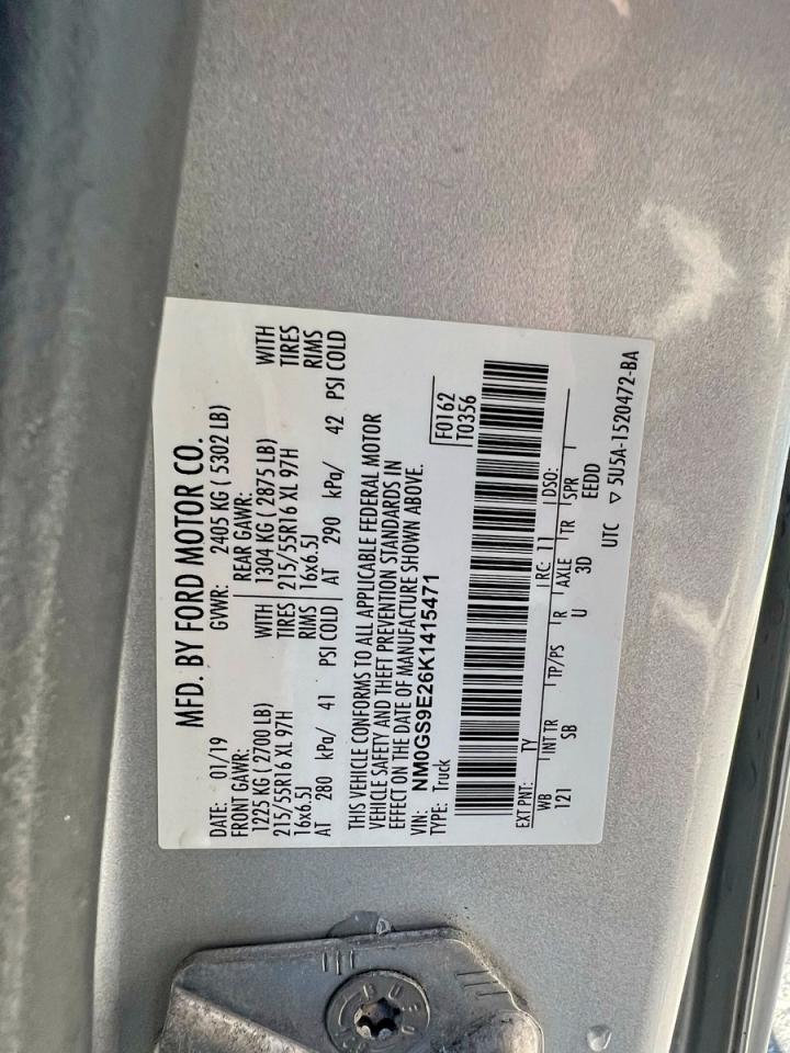 2019 FORD TRANSIT