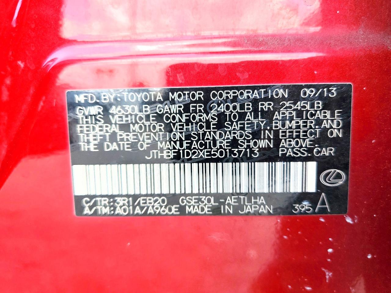 2014 LEXUS IS