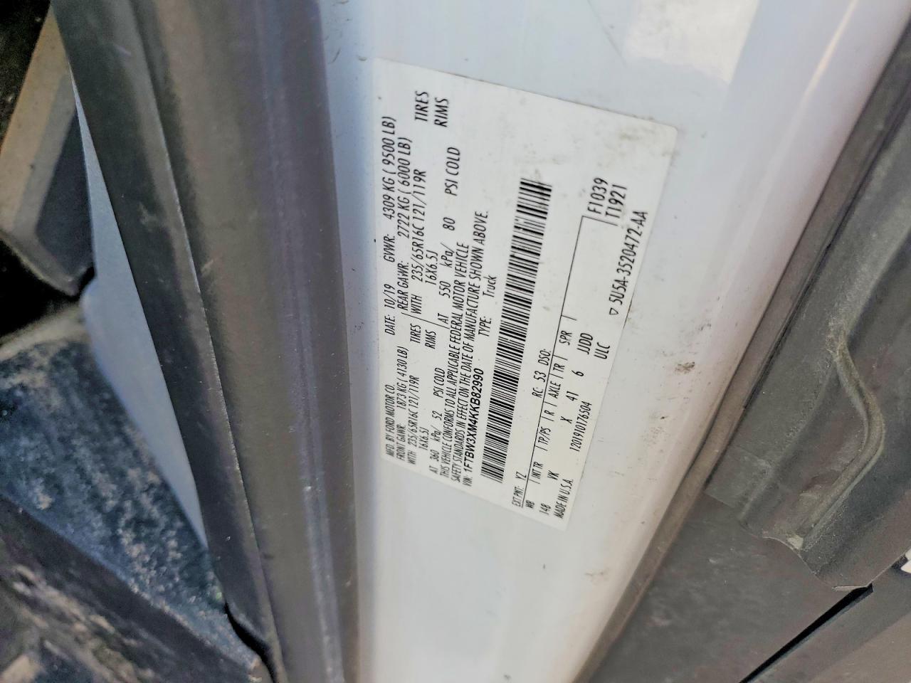 2019 FORD TRANSIT
